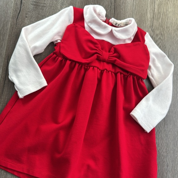 EMC Everything Must Change Girls Red And Ivory Bow Dress - Picture 6 of 10